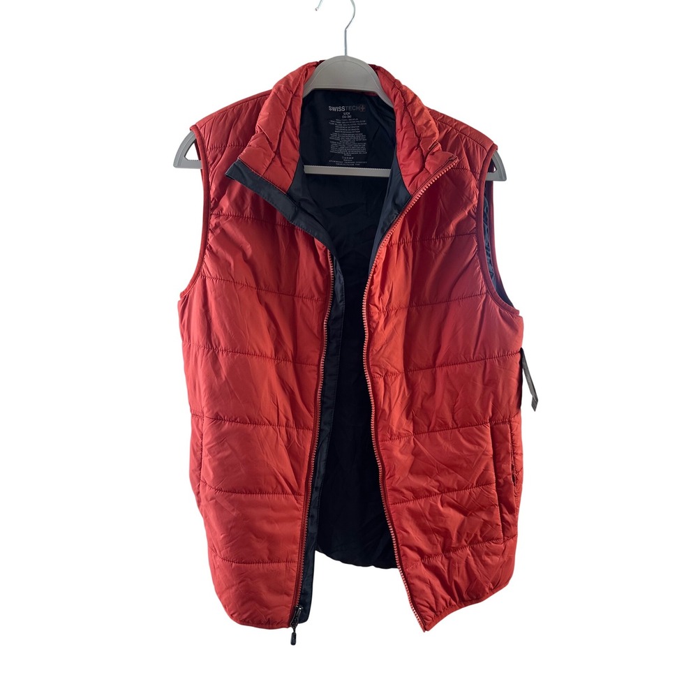 SWISS+TECH Mens S CH Puffer Vest Red‎ Spiced Cider Performance Gear